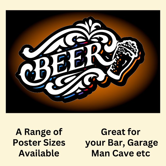 Poster BIÈRE - Blanc sur Brown (Créateur téléchargé)