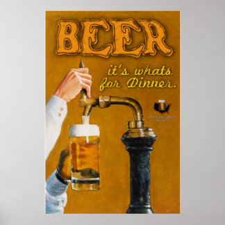 Poster Bière C'est quoi pour le dîner