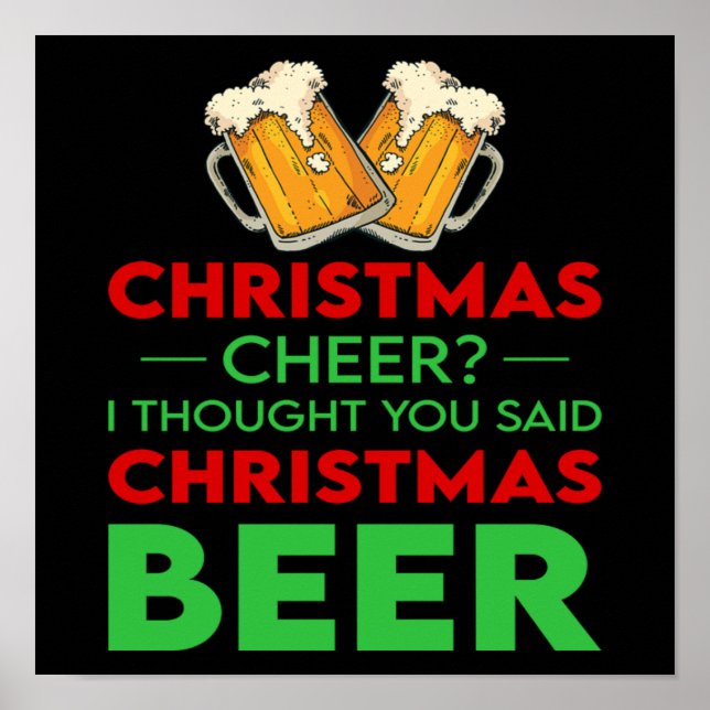 Poster Bière Cool de Noël Boire Vacances d'hiver Cadeau (Devant)