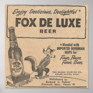 Poster Bière De Luxe 1948 Ad Fox