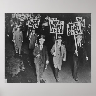 Poster Bière de prohibition vintage, nous voulons de la b