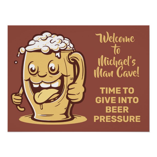 Poster Bière de texte personnalisé amusante (Devant)