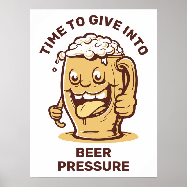 Poster Bière de texte personnalisé amusante (Devant)