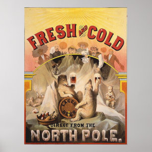 Poster Bière - fraîche et froide du pôle Nord