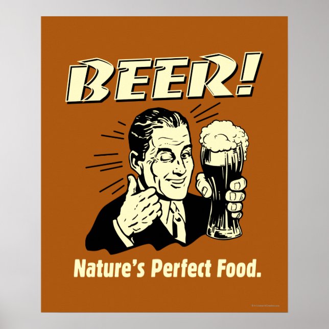 Poster Bière : La nourriture parfaite de la nature (Devant)
