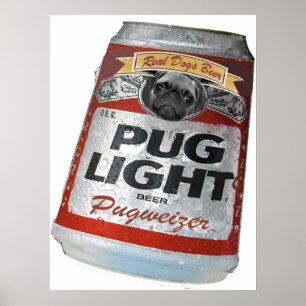 Poster Bière légère Pugweizer