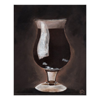 Poster Bière noire en verre Tulip Porter Stout Peinture A