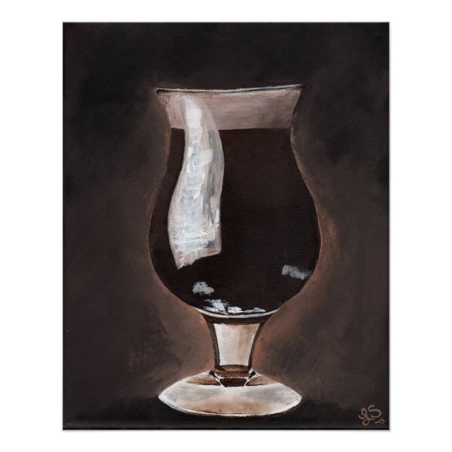 Poster Bière noire en verre Tulip Porter Stout Peinture A (Devant)