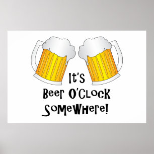 Poster Bière O'Clock Quelque Part Drôle