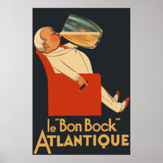 Poster Bière rétro française et Le Bon Bock