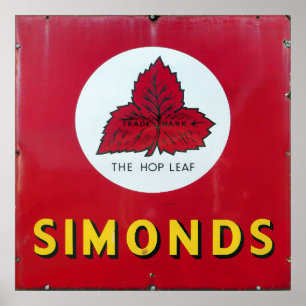 Poster Bière Simonds, enamel vintage.