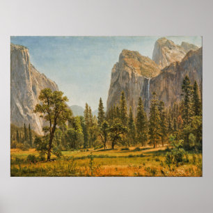 Poster Bierstadt - Cascade de Voile de Mariée Vallée de Y