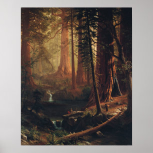 Poster Bierstadt - Géants Séquoias de Californie