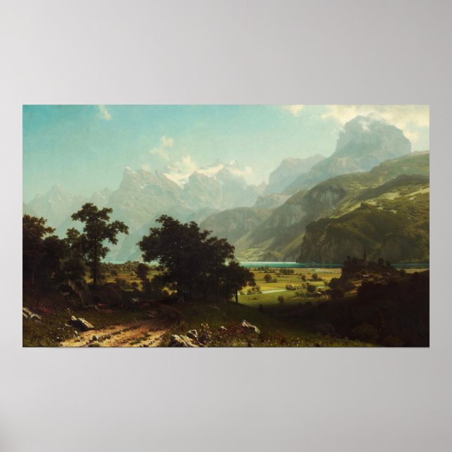 Poster Bierstadt - Lac Lucerne (Devant)