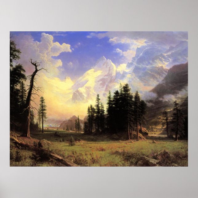 Poster Bierstadt - Le glacier Morteratsch, (Devant)