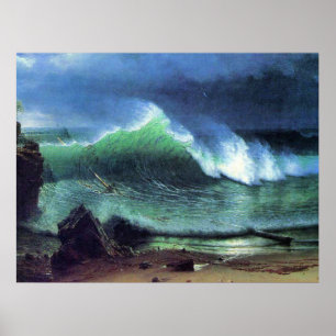Poster Bierstadt - mer d'Emeraude, peinture d'art,