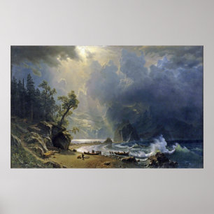 Poster Bierstadt Puget Sound Peinture côtière du Pacifiqu