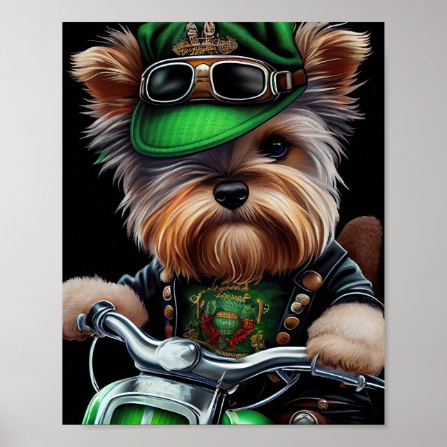 Poster Biewer Terrier Chien Conduite Vélo St. Patrick's D (Devant)