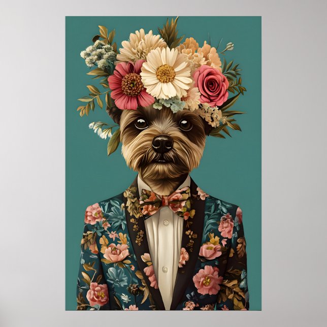 Poster Biewer Terrier In Suit Poster, Biewer Terrier (Devant)