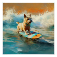Biewer Terrier Plage Surf Peinture
