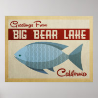 Big Bear Lake Blue Fish Vintage voyage