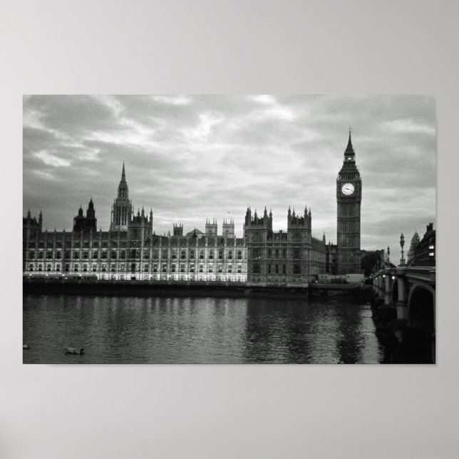 Poster Big Ben B & W (Devant)
