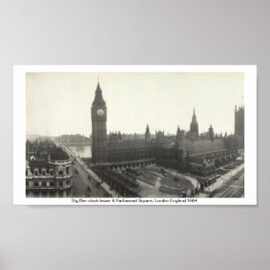 Poster Big Ben et le Parlement Londres carrée 1904