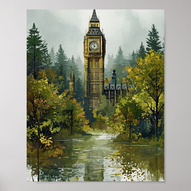 Poster Big Ben - Illustration Londres (Devant)