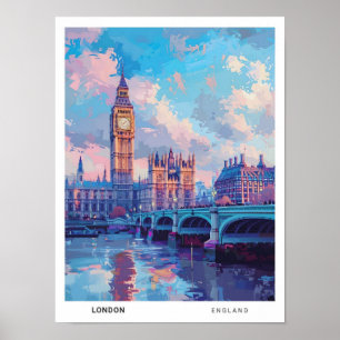 Poster Big Ben London Angleterre Vintage voyage