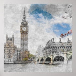 Poster Big Ben, Londres, Royaume-Uni