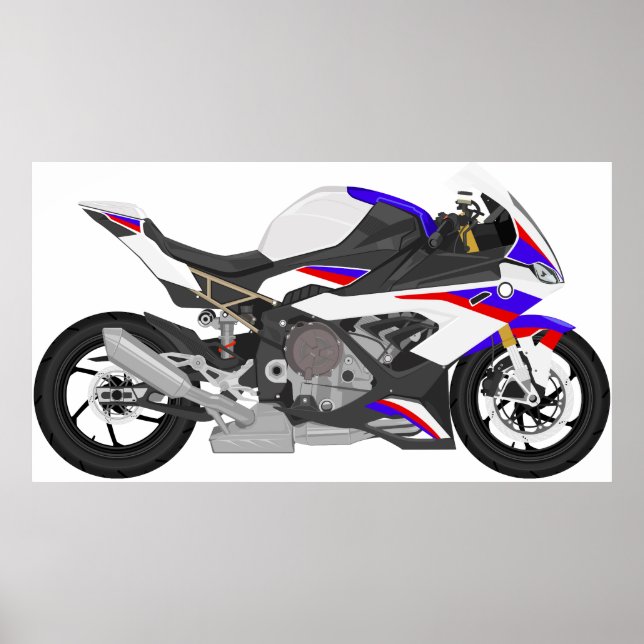 Poster Big Bike Sport Motorcycle Vitesse rapide Style mod (Devant)