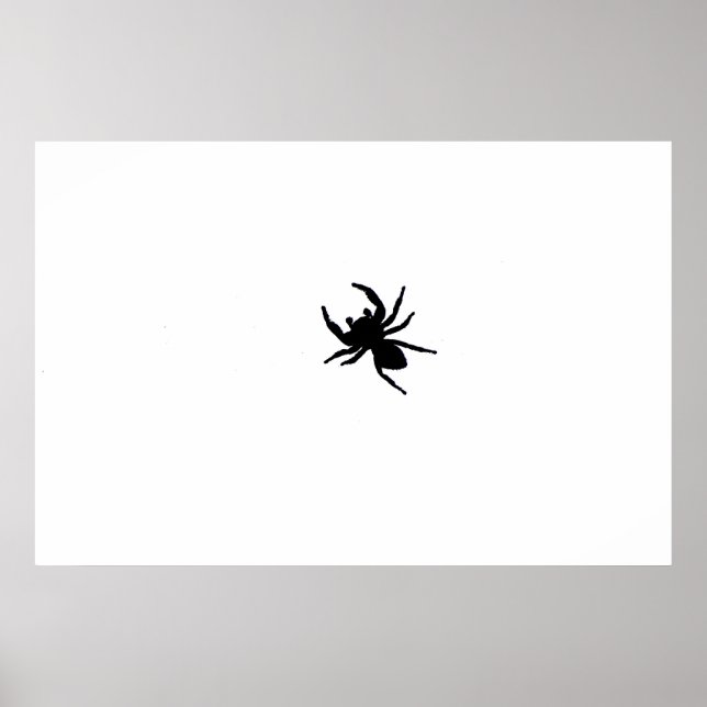 Poster Big Black Spider Black and White Art (Devant)