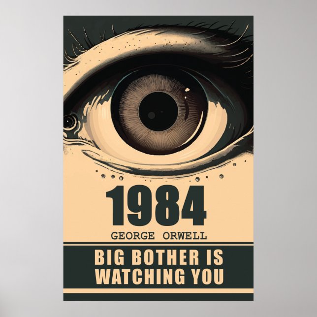 Poster Big Brother 1984 Référence du livre George Orwell (Devant)