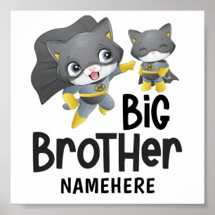 Poster Big Brother Superhero Chat Nom personnalisé