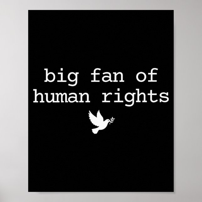 Poster Big Fan Of Human Rights Protest Retro Feminist Wom (Devant)