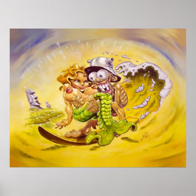 Poster Big Fish for a Tiki Surfer (Devant)