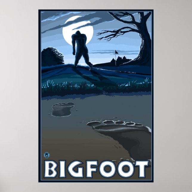 Poster Big Foot à travers le terrain de golf (Devant)