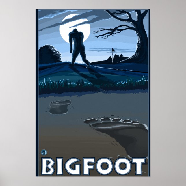 Poster Big Foot à travers le terrain de golf (Devant)