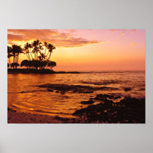 Poster Big Island, Hawaii. Sunset, Big Island Hawaii. 2