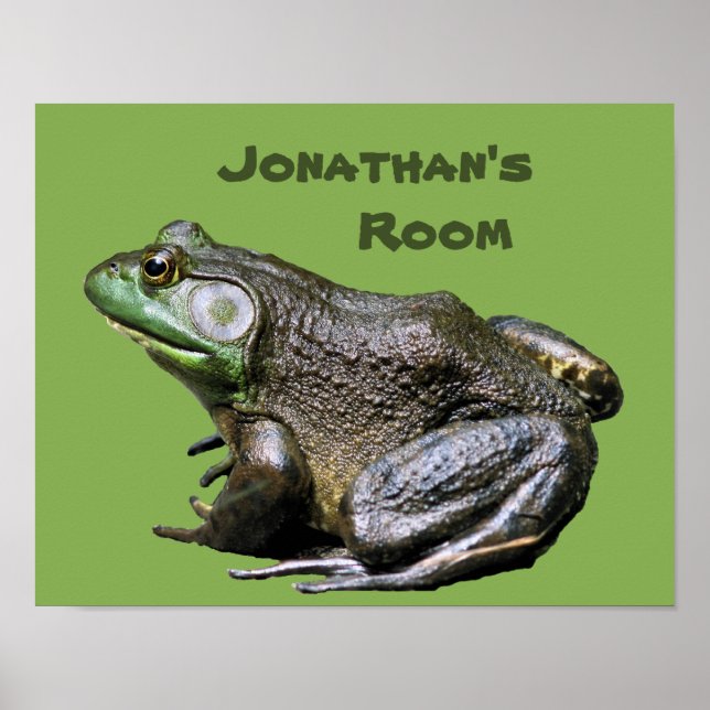 Poster Big Old Bullfrog Kids Room Personalized (Devant)