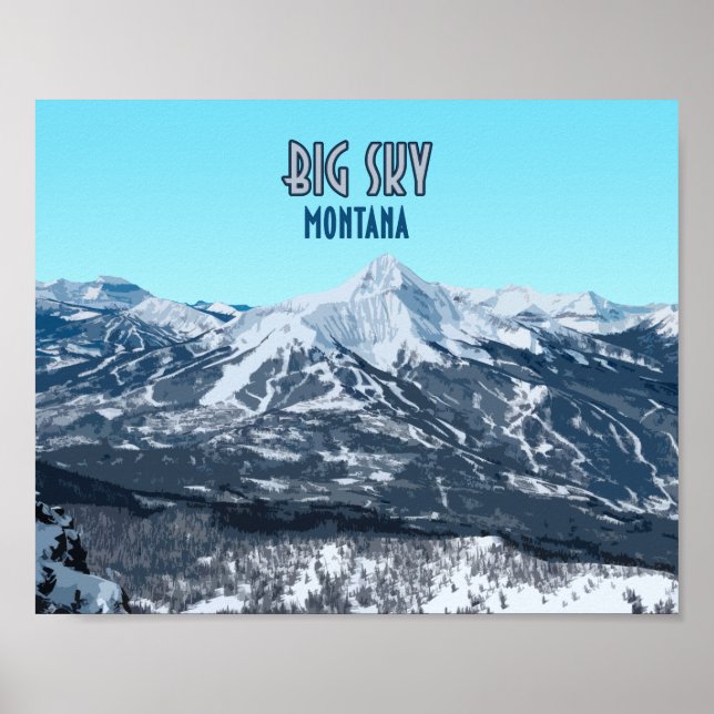 Poster Big Sky Montana Vintage (Devant)