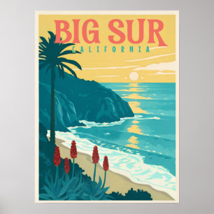 Poster Big Sur - La beauté de la côte Pacifique en Califo