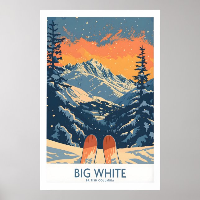 Poster Big White Ski Print - British Columbi 1 (Devant)