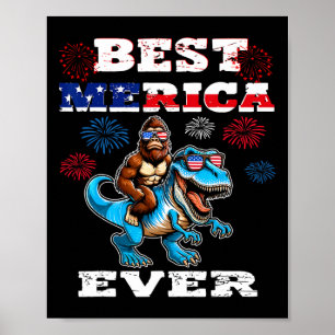Poster Bigfoot 4 juillet 1776 Garçons Drapeau Américain H
