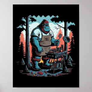 Poster Bigfoot Chef Grill Bbq Master Byrbecue