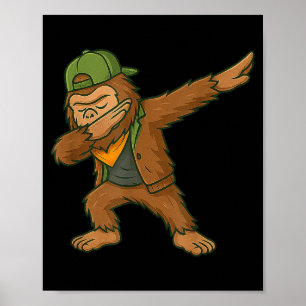Poster Bigfoot Dab Sasquatch mode de rue drôle hommes fem