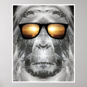 Poster Bigfoot dans les tons