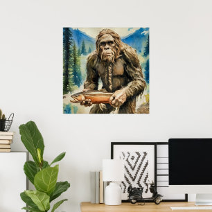Poster Bigfoot et truite