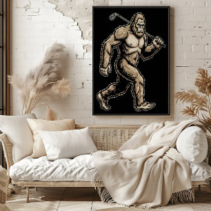 Poster Bigfoot Golfer
