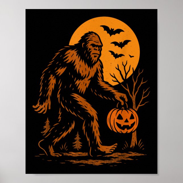 Poster Bigfoot Halloween Sasquatch  (Devant)